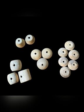 "5/$25" Lot Of Large Various Shaped Raw Wood Beads For Crafting